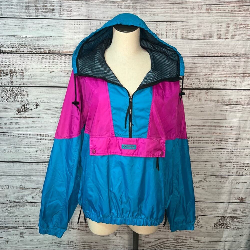 Vintage 90s Columbia Color block Anorak Jacket Mens Large Gorpcore Outdoor